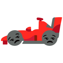 unamused face and racing car