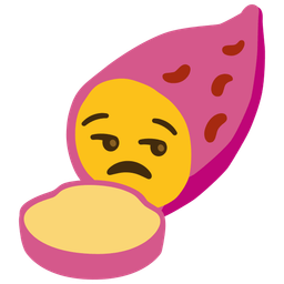 unamused face and roasted sweet potato