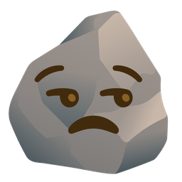 unamused face and rock