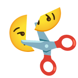 unamused face and scissors