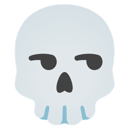 unamused face and skull