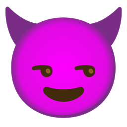 unamused face and smiling face with horns