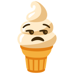 unamused face and soft ice cream