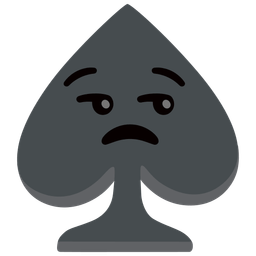 unamused face and spade suit