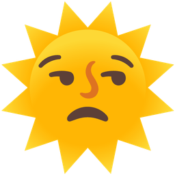 unamused face and sun with face