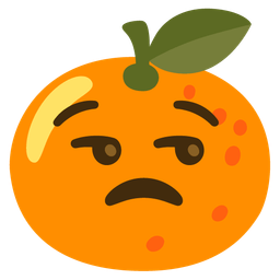 unamused face and tangerine