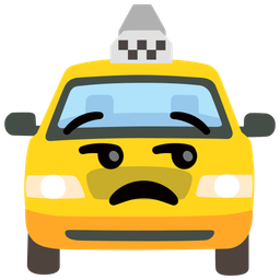 unamused face and taxi