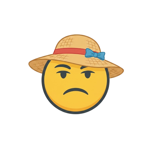 Unamused face and Woman’s hat