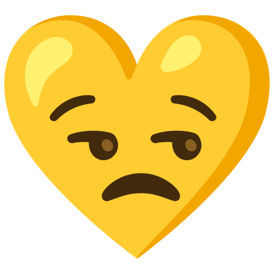 Unamused face and Yellow heart