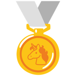 Unicorn and 1st place medal