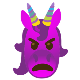 Unicorn and Angry face with horns