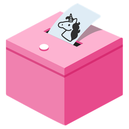 Unicorn and Ballot box with ballot