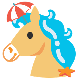 Unicorn and Beach with umbrella