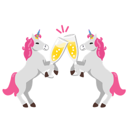 Unicorn and Clinking glasses
