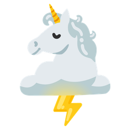Unicorn and Cloud with lightning