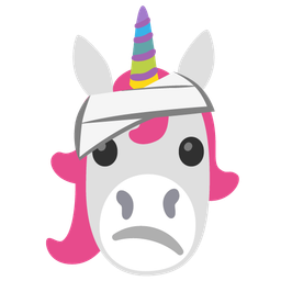 Unicorn and Face with head-bandage