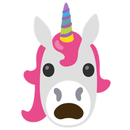 Unicorn and Frowning face with open mouth