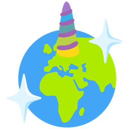 Unicorn and Globe showing Europe-Africa