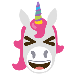 Unicorn and Grinning squinting face