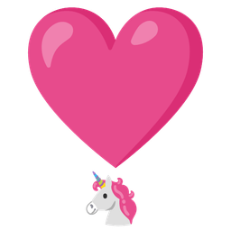 Unicorn and Heart exclamation