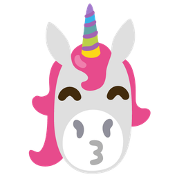 Unicorn and Kissing face with smiling eyes