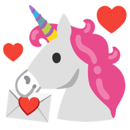 unicorn and love letter