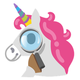 Unicorn and Magnifying glass tilted right