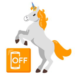 Unicorn and Mobile phone off