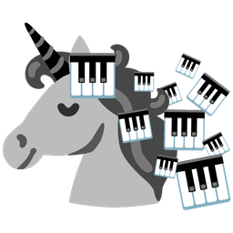 Unicorn and Musical keyboard