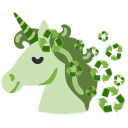 Unicorn and Recycling symbol