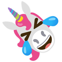 Unicorn and Rolling on the floor laughing