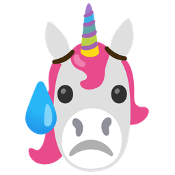 Unicorn and Sad but relieved face