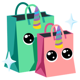 Unicorn and Shopping bags