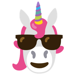 Unicorn and Smiling face with sunglasses