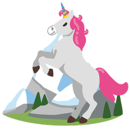 Unicorn and Snow-capped mountain