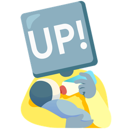 UP! button and baby bottle