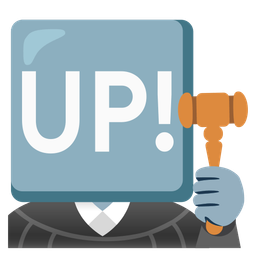 UP! button and balance scale