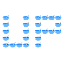 UP! button and bowl with spoon