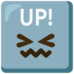 UP! button and confounded face