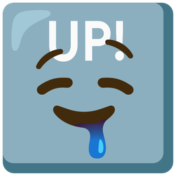 UP! button and drooling face