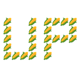 UP! button and ear of corn