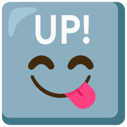 UP! button and Face savoring food