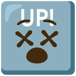 UP! button and face with crossed-out eyes