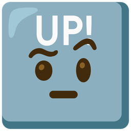 UP! button and face with raised eyebrow