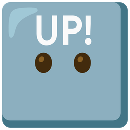 UP! button and face without mouth