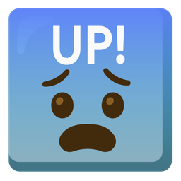 UP! button and fearful face