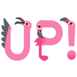 UP! button and flamingo