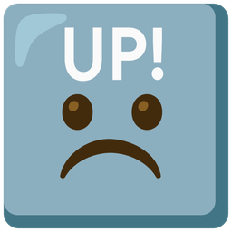 UP! button and frowning face