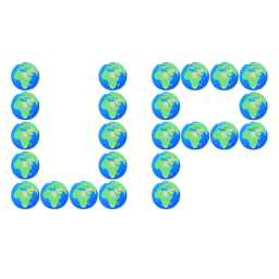 UP! button and globe showing Europe-Africa