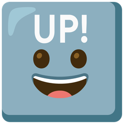 UP! button and Grinning face